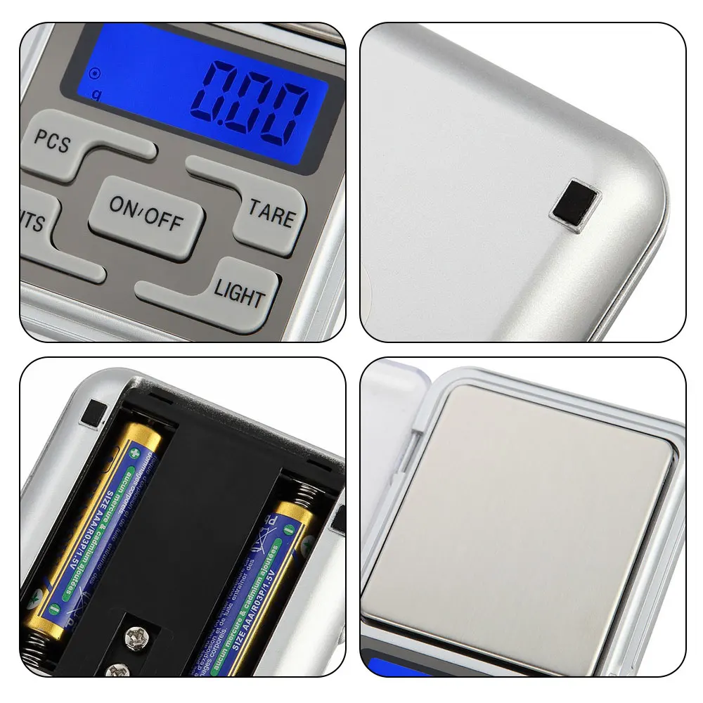 Мини-цифровые весы высокой точности для взвешивания ювелирных изделий, карманные весы с ЖК-дисплеем 0,01-500 г, электронные кухонные весы Изображение 5 
