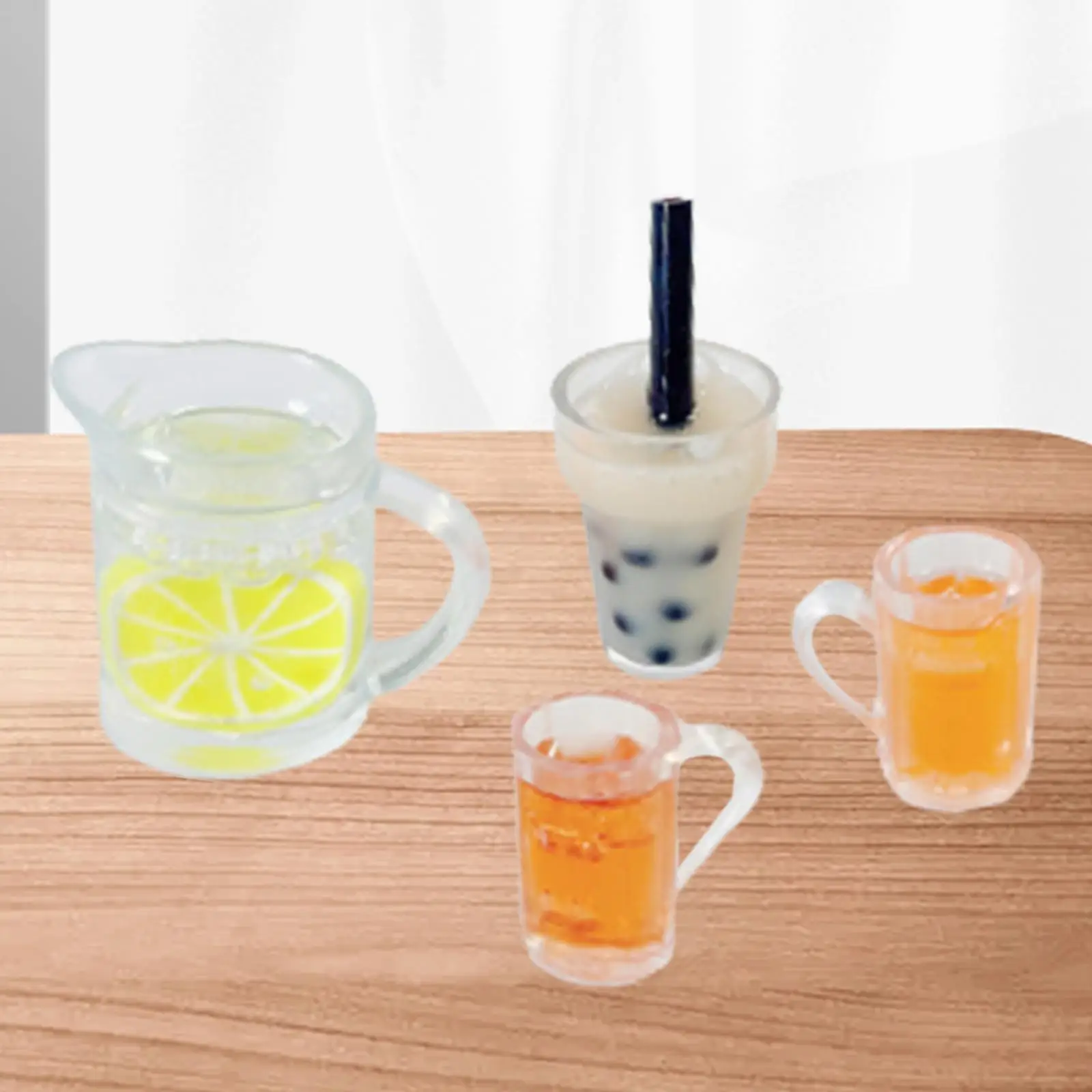 Миниатюрная бутылочка для напитков, миниатюрный аксессуар для кукольного домика, мини-фруктовый стаканчик для чая и воды для лимонада ручной работы Изображение 2 