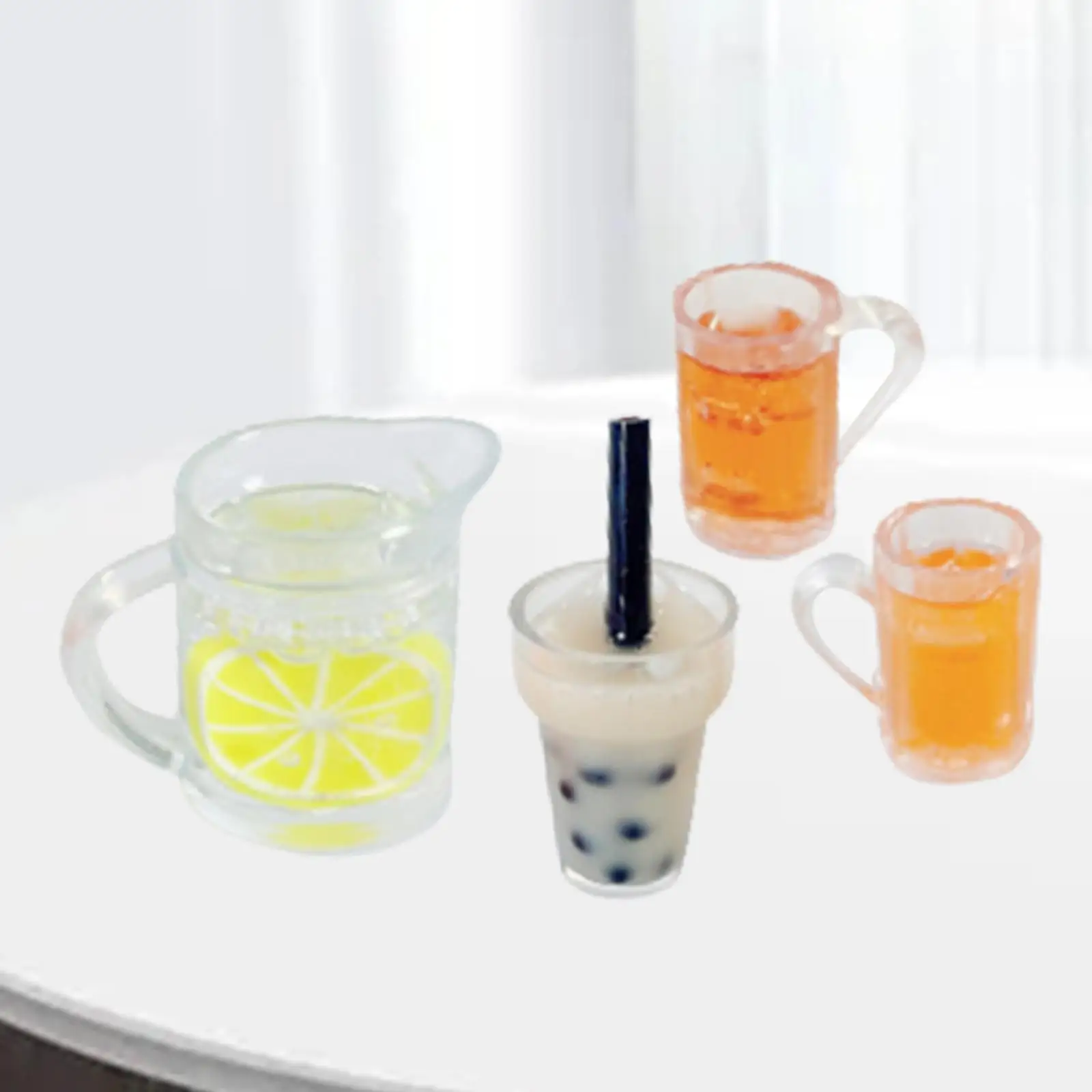 Миниатюрная бутылочка для напитков, миниатюрный аксессуар для кукольного домика, мини-фруктовый стаканчик для чая и воды для лимонада ручной работы Изображение 3 