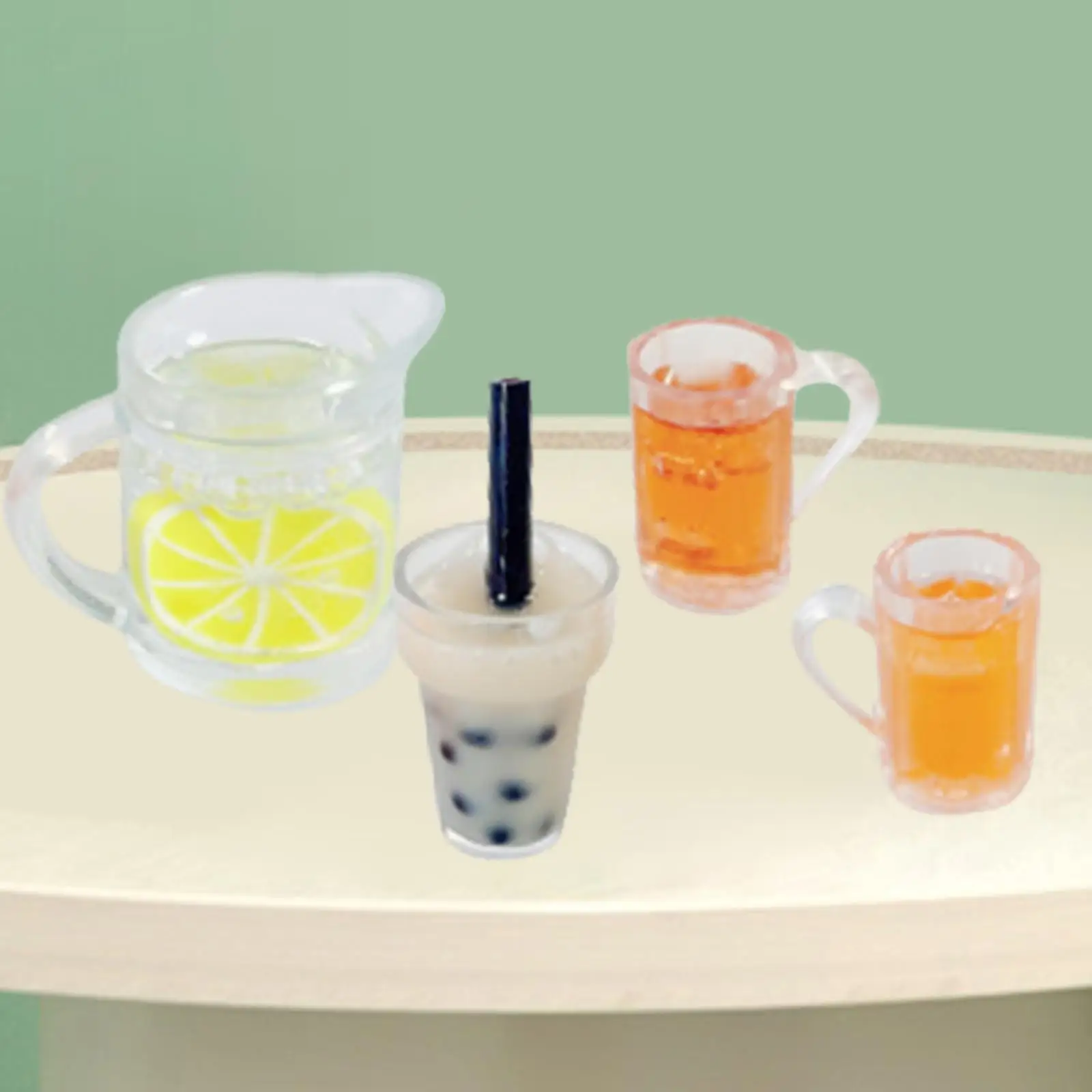 Миниатюрная бутылочка для напитков, миниатюрный аксессуар для кукольного домика, мини-фруктовый стаканчик для чая и воды для лимонада ручной работы Изображение 4 