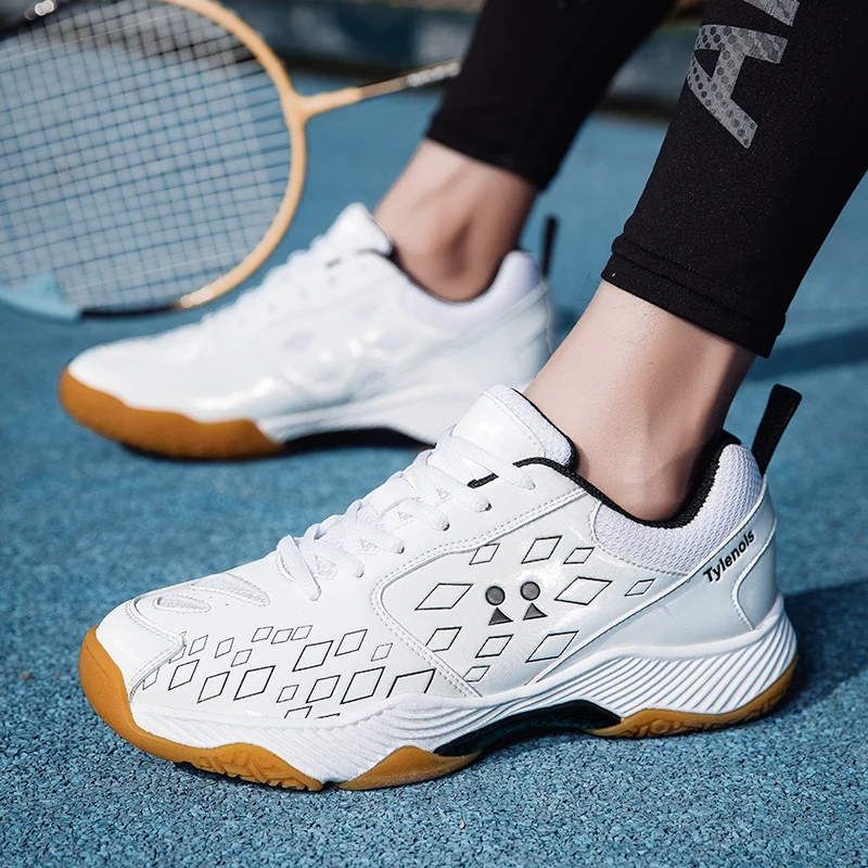 Модная повседневная легкая удобная спортивная обувь для бадминтона, мужская и женская обувь для бадминтона в одном стиле, обувь для настольного тенниса 36-46 Изображение 3 