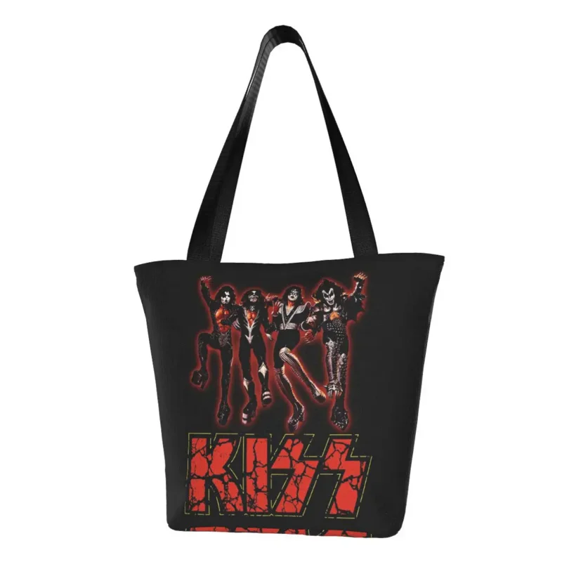 Модная рок-группа Kiss shopping Tota bag cycle тяжелая музыка холст продуктовое плечо продуктовое плечо