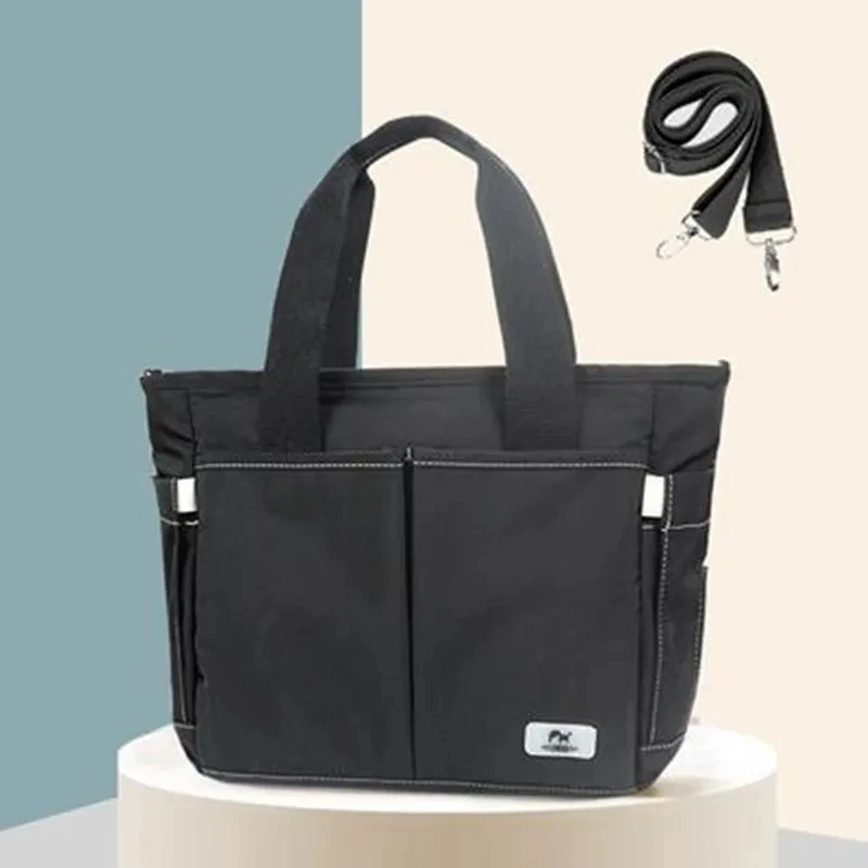 Модная сумка для беременных на молнии, сумка для подгузников с несколькими карманами, сумка для кормления ребенка, сумка для коляски, повседневная сумка через плечо для мамы Изображение 0 