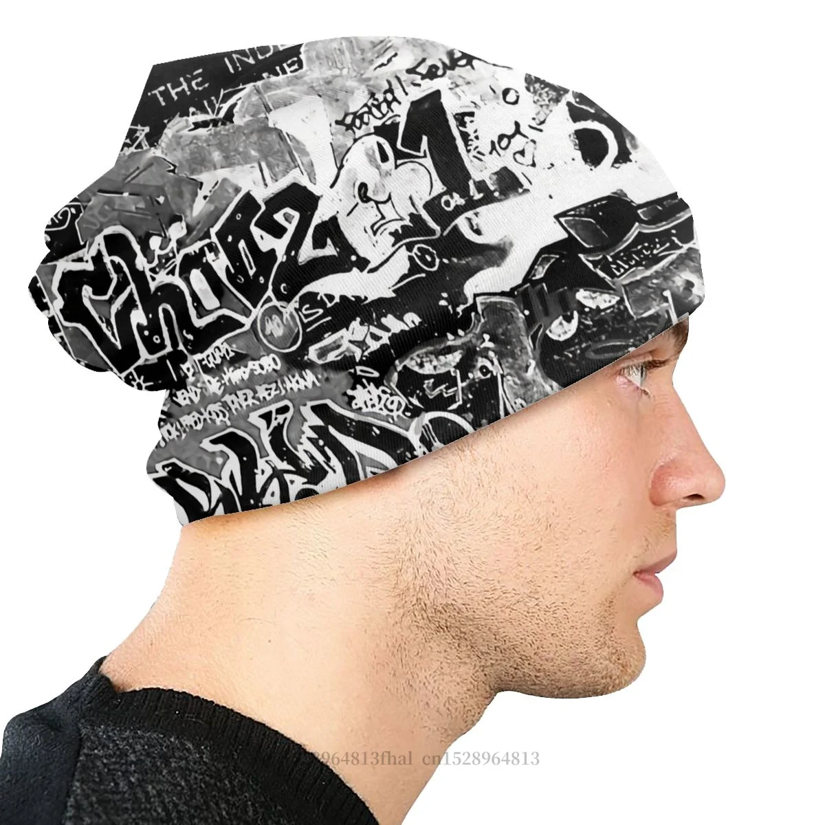 Модные шапки-бини в стиле хип-хоп, граффити, черепа, шапочки, капот, специальные кепки, мужские и женские наушники Изображение 3 