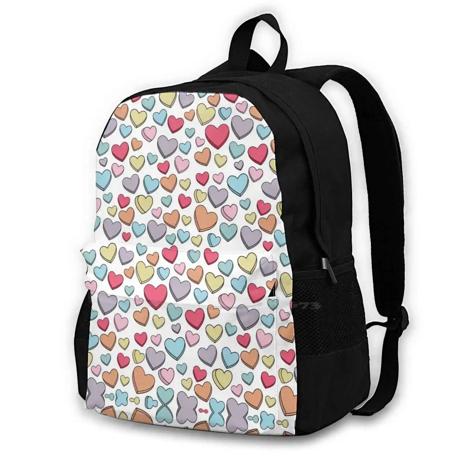 Модный рюкзак с рисунком в виде сердечка большой емкости, дорожные сумки для ноутбука, милая, Сладкая, с Тарталетками, Candyheart, Hearts Love Food