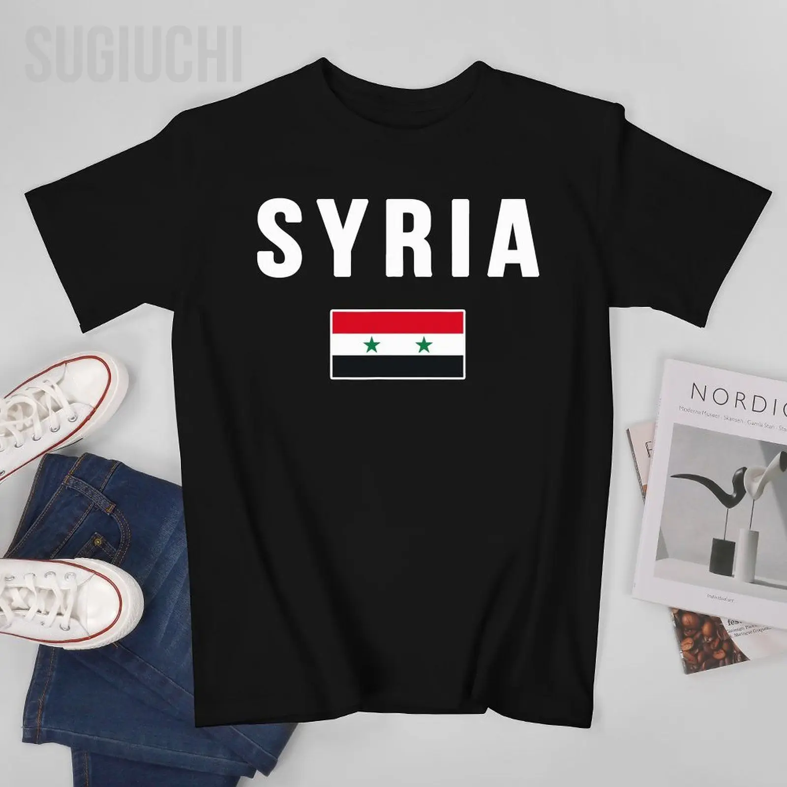 Мужская футболка с сирийским флагом, футболки с круглым вырезом, женские футболки из 100% хлопка для мальчиков, короткая футболка унисекс на все сезоны.