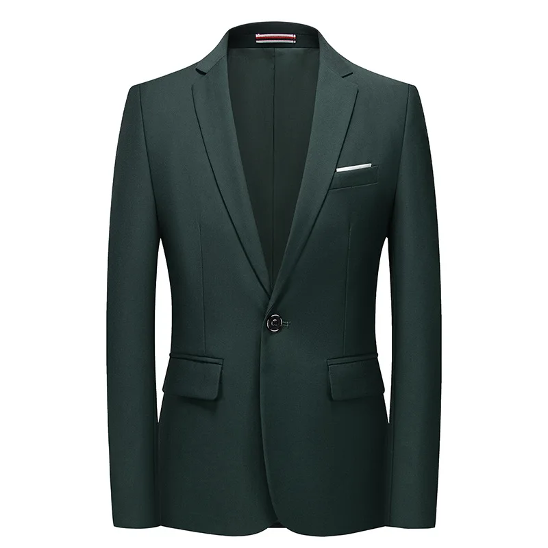 Мужские деловые повседневные однотонные деловые блейзеры, высококачественное официальное модное пальто, Корейский приталенный рабочий костюм, куртка 6Xl