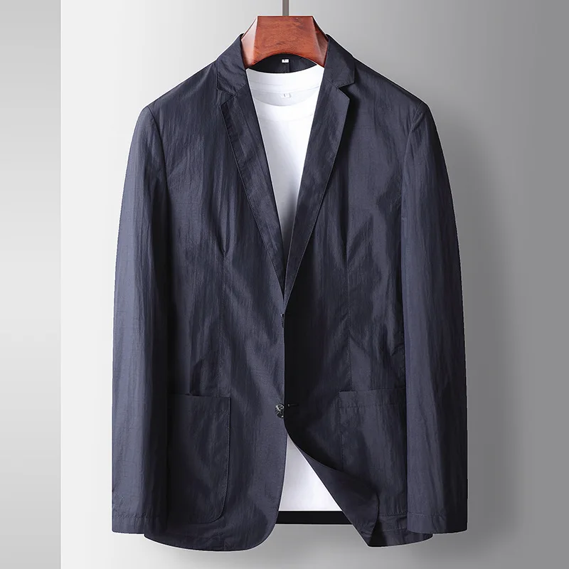 Мужской Высококачественный сине-зеленый Офисный костюм, блейзер, Тонкий деловой Повседневный костюм, пальто, мужской приталенный пиджак M-4XL Изображение 1 