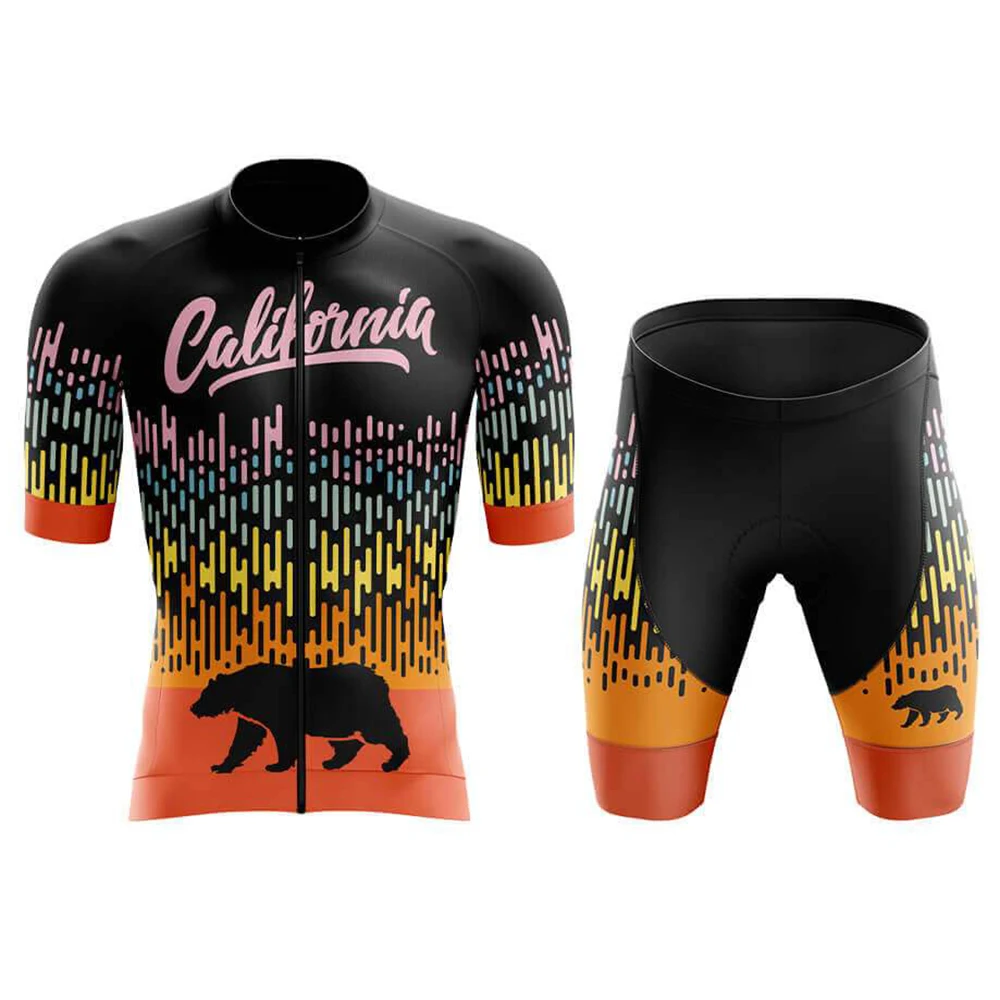 Мужской комплект из джерси для велоспорта california 2023, Шорты, Костюм, Велосипедная одежда, комплекты для горных шоссейных велосипедов, одежда