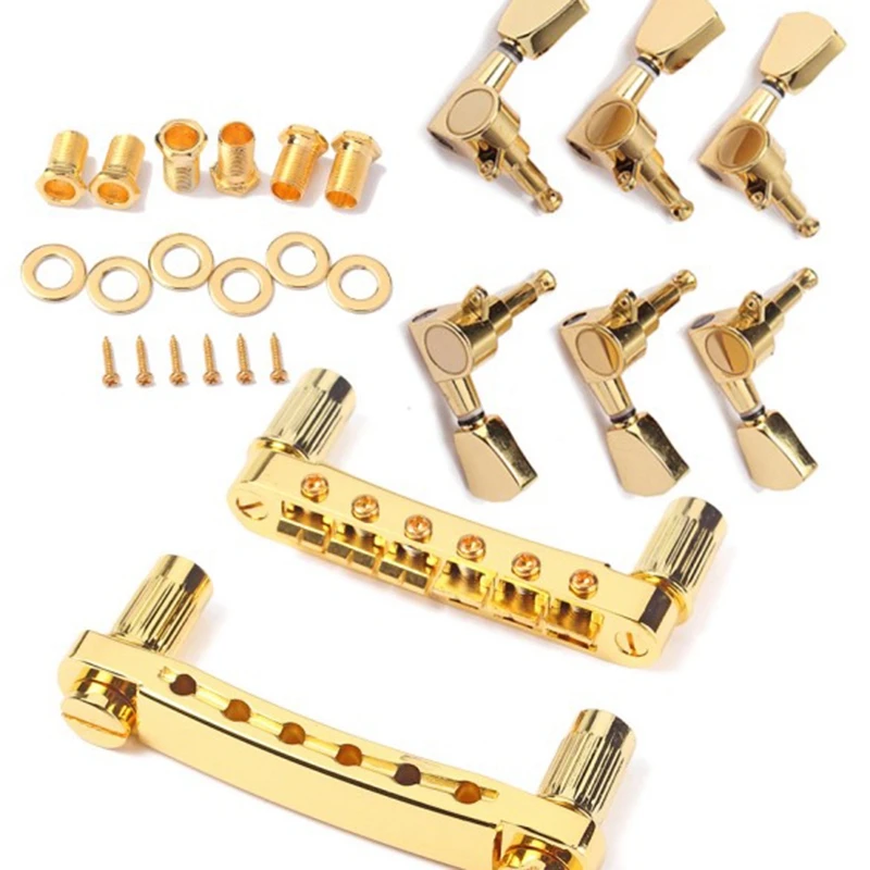 Набор золотых струнных Saddle Tune-O-Matic Bridge & Tailpiece для электрогитары в стиле Gb Lp Изображение 3 