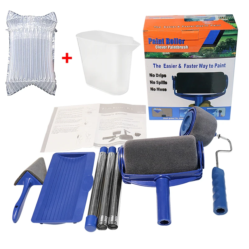 Набор инструментов для малярных роликовых кистей для домашнего использования, Декоративная ручка для стен, Флокированный Обрезной инструмент, Малярная кисть со швом