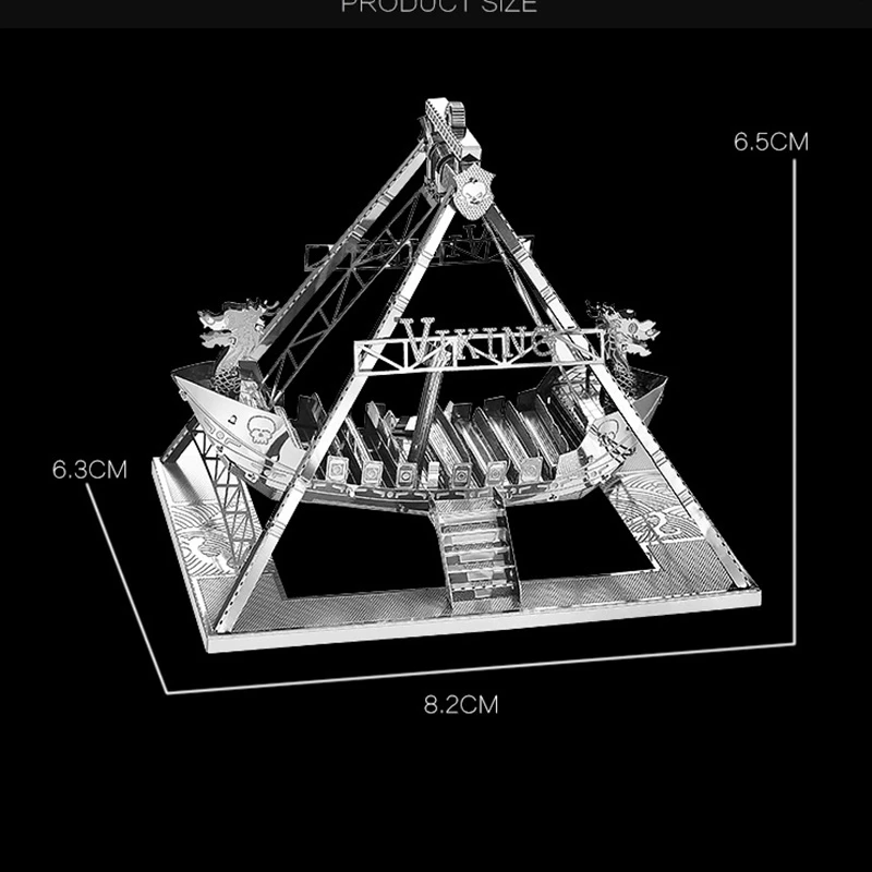 Набор металлических 3D-моделей Viking Ship Assembly Model DIY 3D Cut Model Игрушки-головоломки для взрослых Оригинальность Изображение 5 