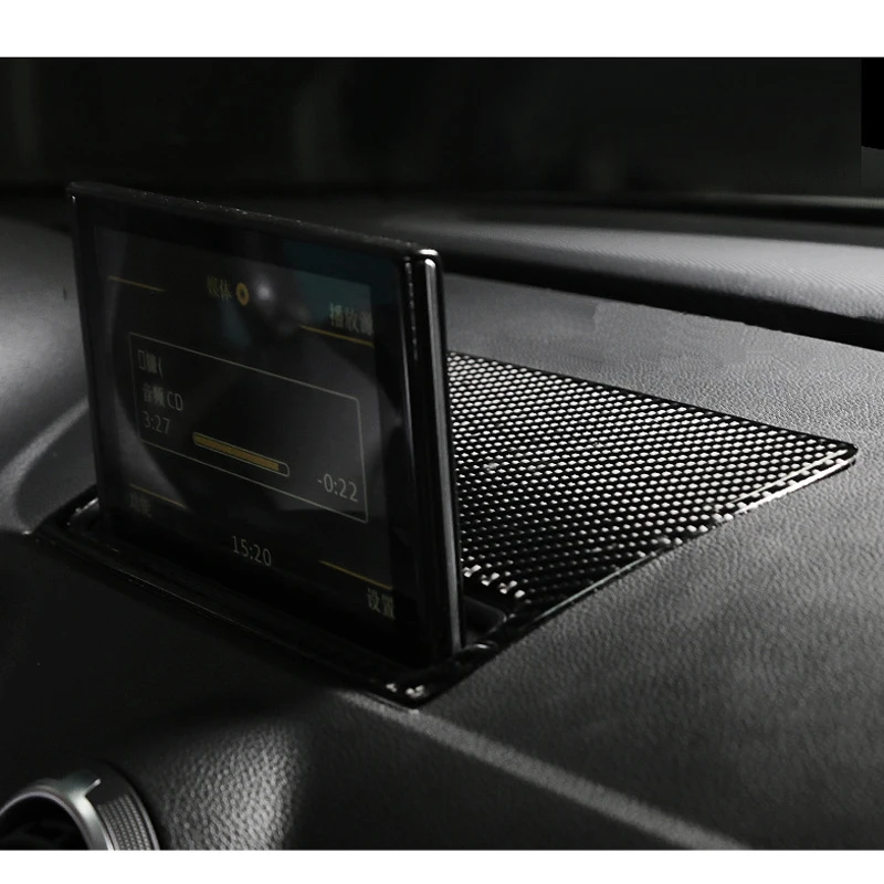 Накладка для автомобильной навигации из настоящего углеродного волокна, стерео ЖК-дисплей, подходит для Audi A3 S3 RS3 2014-2016 Изображение 2 