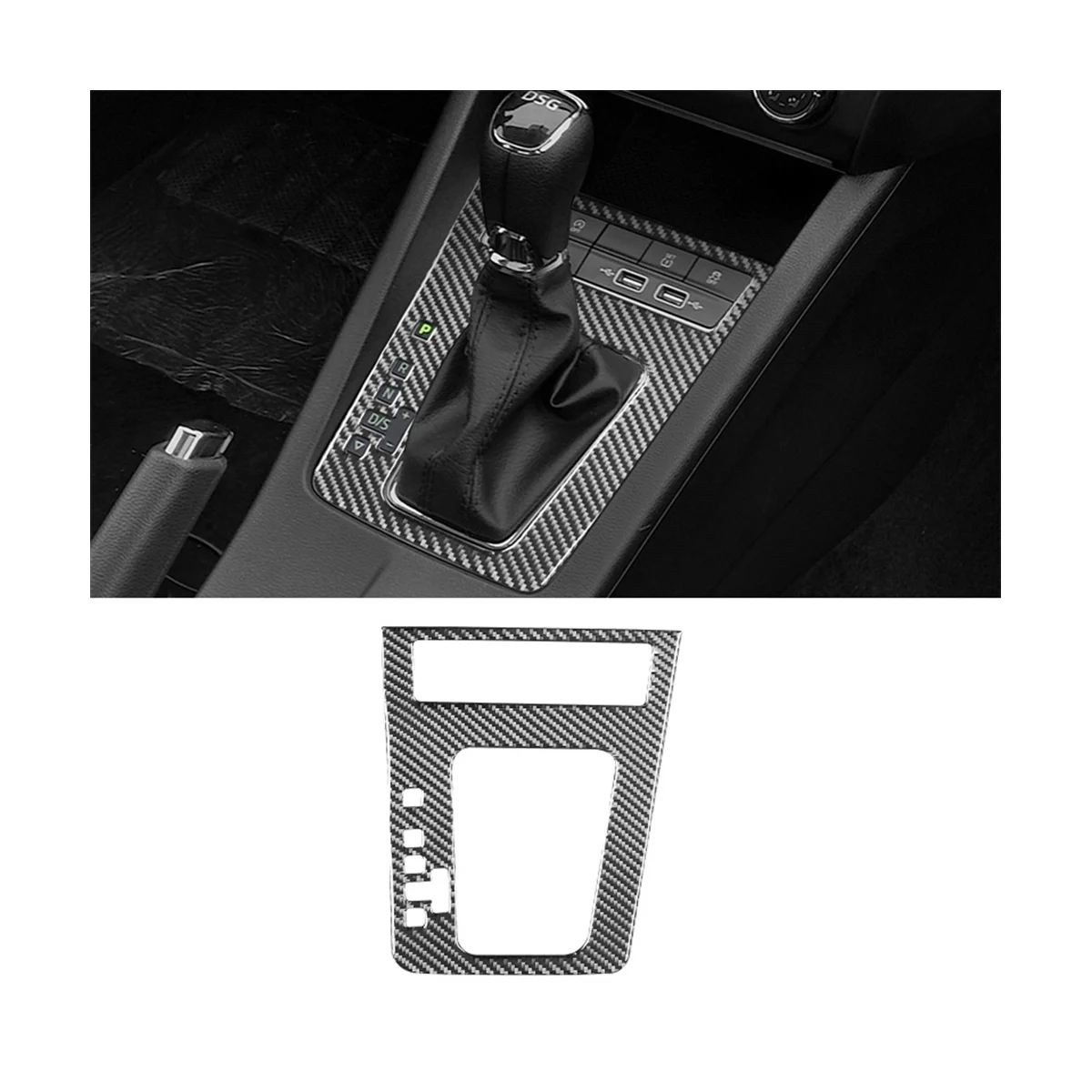 Наклейка для отделки центральной панели управления автомобилем из декоративного углеродного волокна для Skoda Octavia A7 2015-2020 Аксессуары
