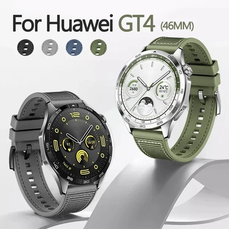 Нейлоновый ремешок для Huawei Watch GT4 46 мм, силиконовый ремешок, официальный браслет 22 мм для смарт-часов Huawei GT4, замена аксессуаров