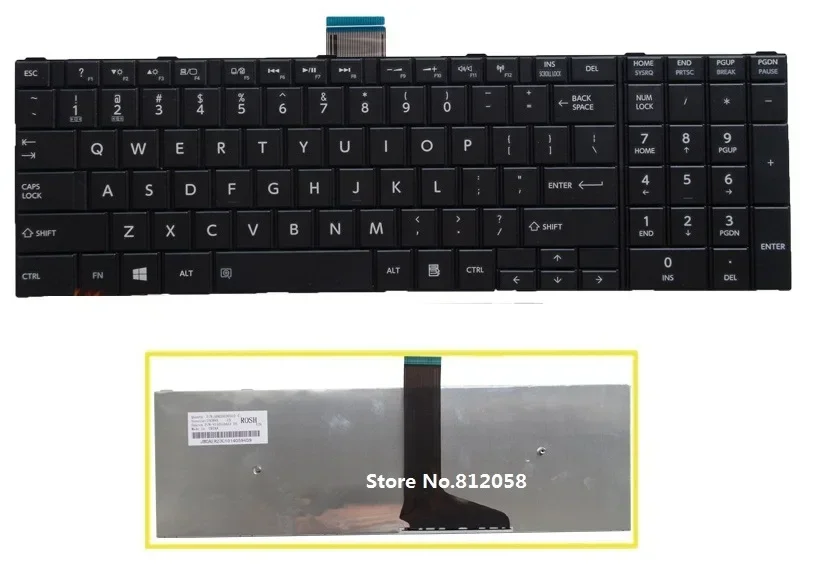 Новая Клавиатура США Для ноутбука Toshiba Satellite L50 C50 C50D L50-A C50-A S50 S55 L70 L75 C70 C75 Черная Клавиатура Изображение 0 