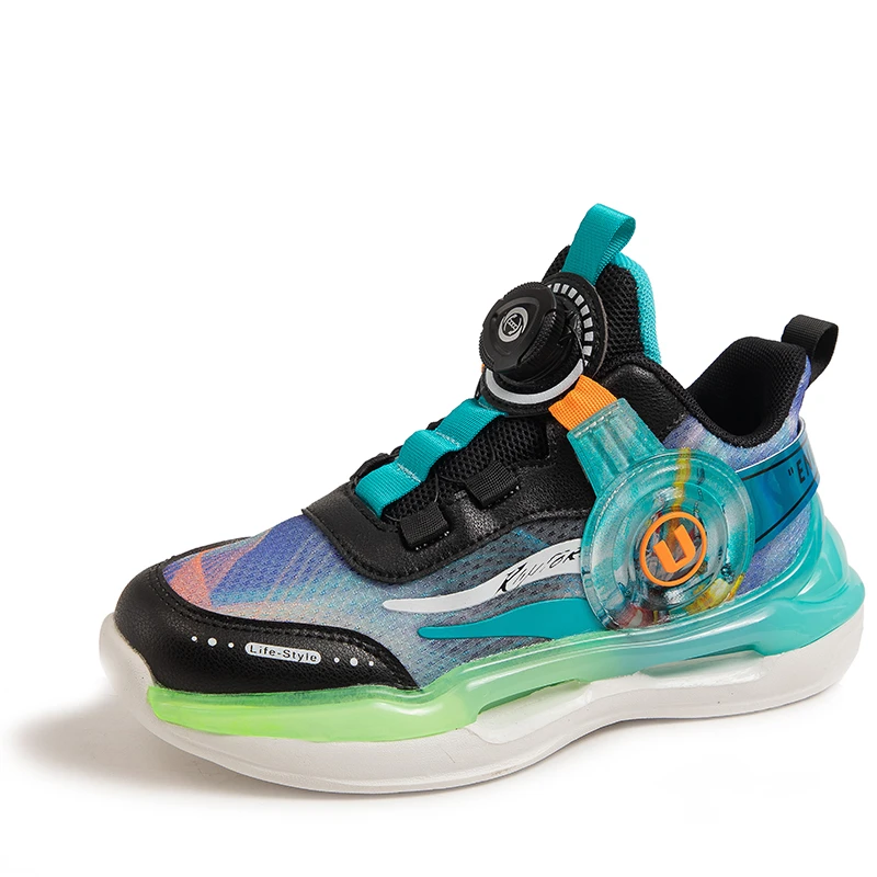 Новая брендовая детская баскетбольная спортивная обувь с толстым дном, нескользящая Дышащая высококачественная обувь для бега для мальчиков и девочек Изображение 1 