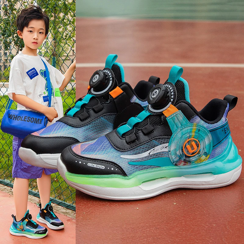 Новая брендовая детская баскетбольная спортивная обувь с толстым дном, нескользящая Дышащая высококачественная обувь для бега для мальчиков и девочек Изображение 4 