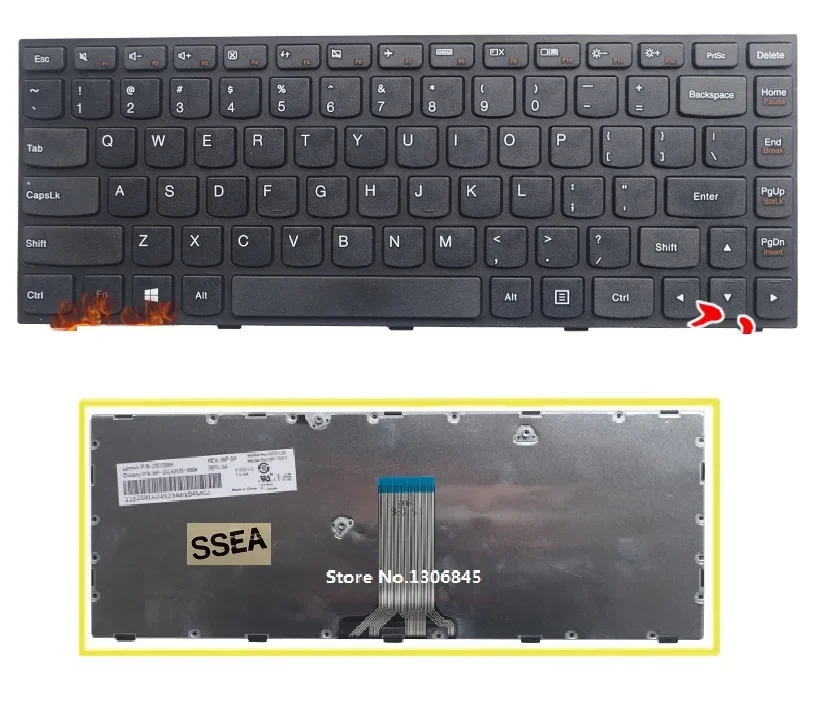 Новая клавиатура США для ноутбука Lenovo V1000 V3000 V1070 Клавиатура черная Изображение 0 