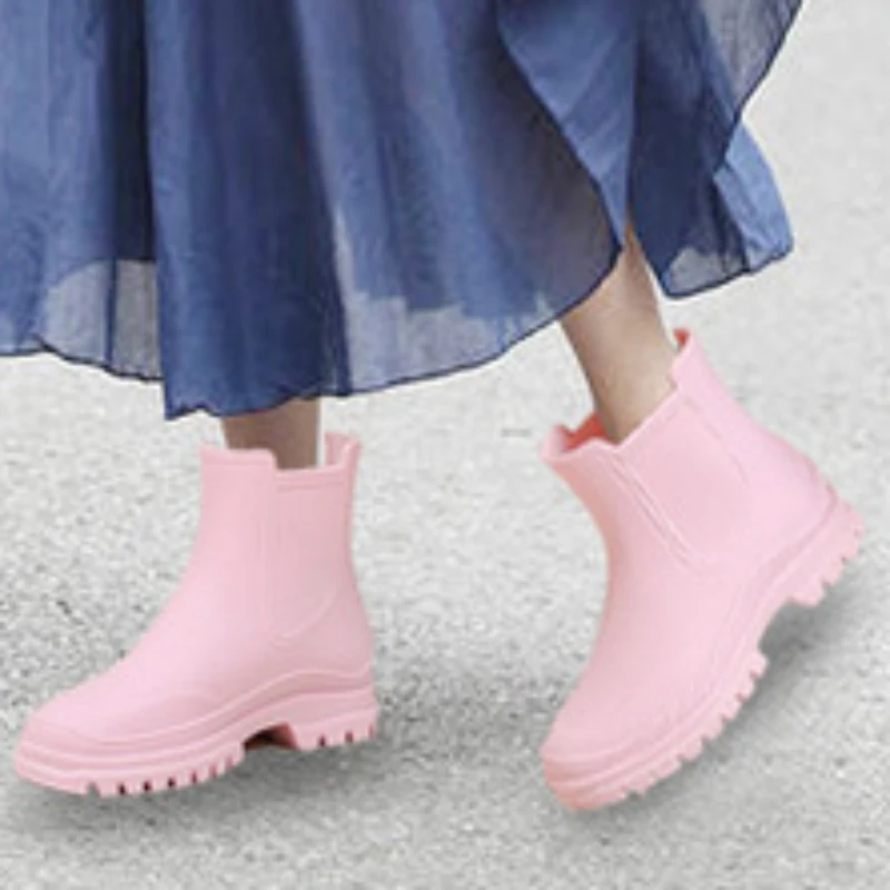 Новые женские ботильоны 2023, Летние Новые Модные Нескользящие Женские ботинки с круглым носком на платформе, Уличные женские ботинки 