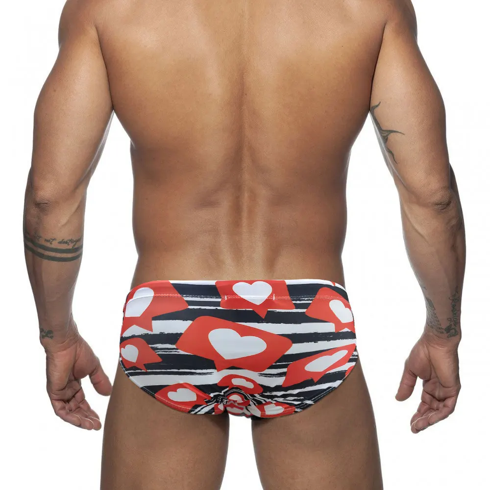 Новые мужские плавки с нажимной накладкой с принтом джунглей, европейско-американская мода, бикини с низкой талией, Летние купальники для пляжного серфинга, быстросохнущие.