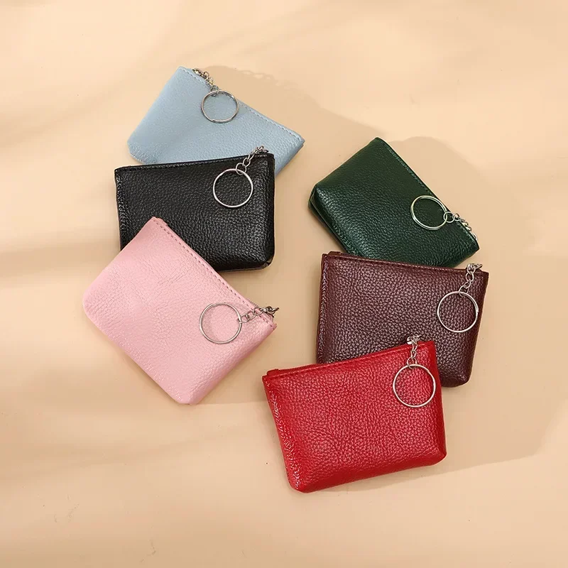 Новый женский карманный кошелек, ультратонкая сумка для карт, Корейская версия мини-кошелька, Мягкая кожаная сумка для хранения ключей и монет