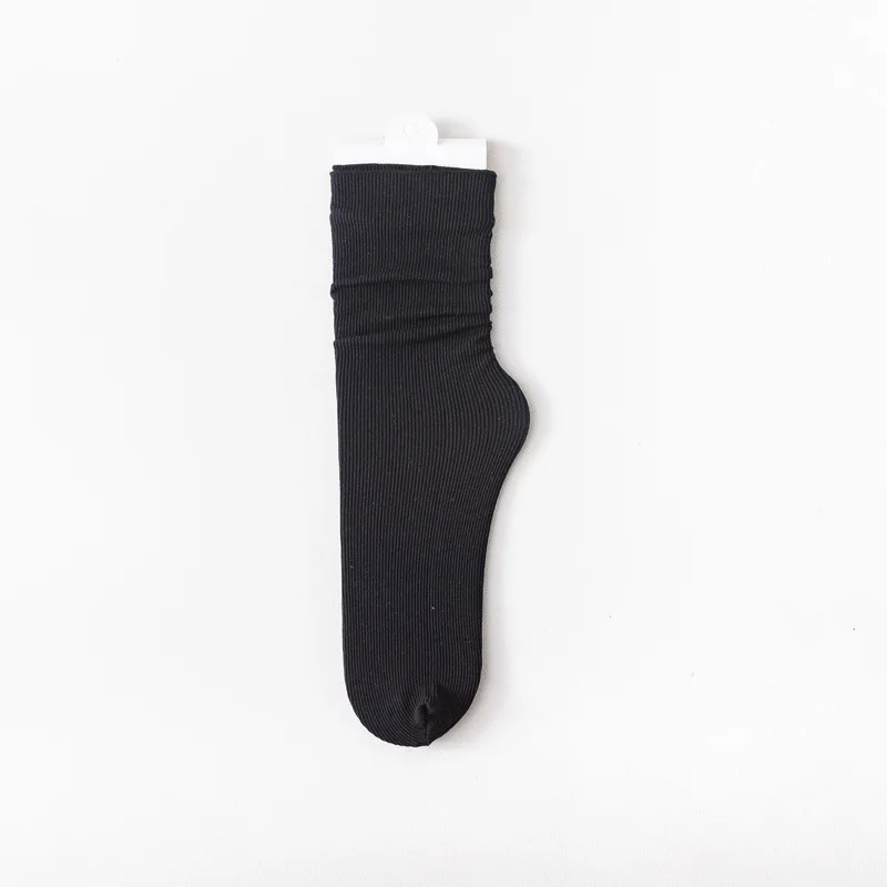 Носки средней длины, носки для удержания, женские белые носки, ворсовые носки, чистый цвет, весна, лето, осень, хлопковый мягкий длинный носок Изображение 1 