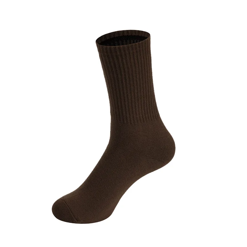 Носки средней длины, носки для удержания, женские белые носки, ворсовые носки, чистый цвет, весна, лето, осень, хлопковый мягкий длинный носок Изображение 3 