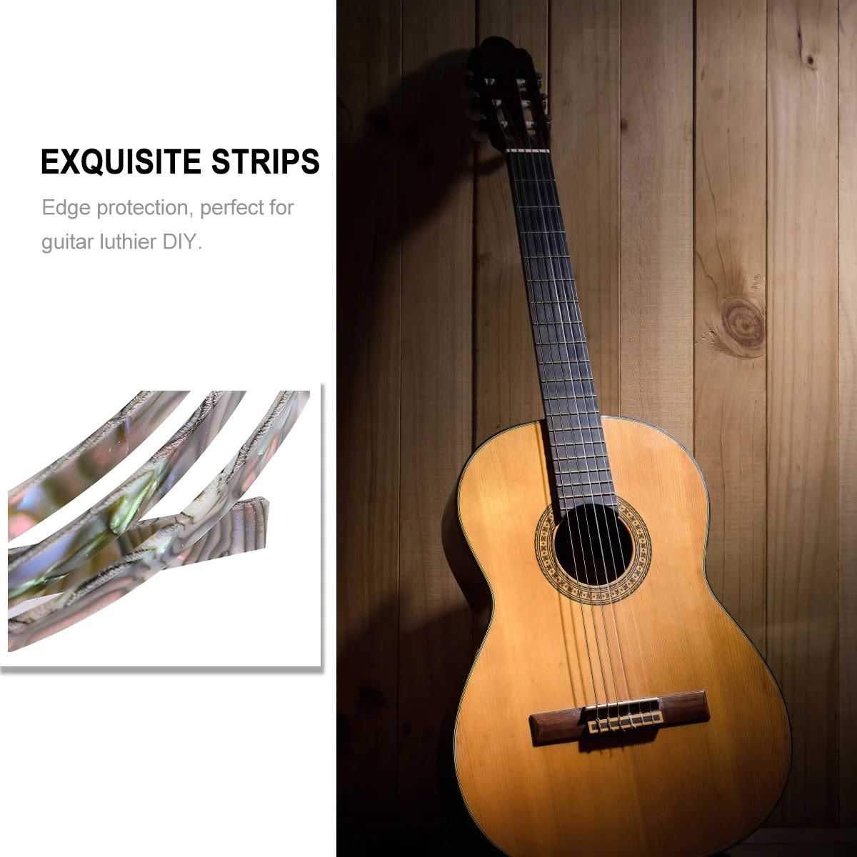 Обвязка из АБС-пластика, полосы для обрезки кромок, инкрустация корпуса, проект раковины морского ушка для бас-гитары X 0,6 X 0,15 см Изображение 4 