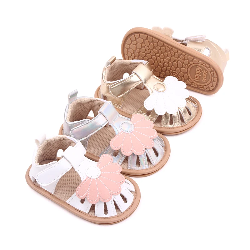 Обувь для маленьких девочек в летнем пляжном стиле со сверкающим жемчугом Изображение 2 