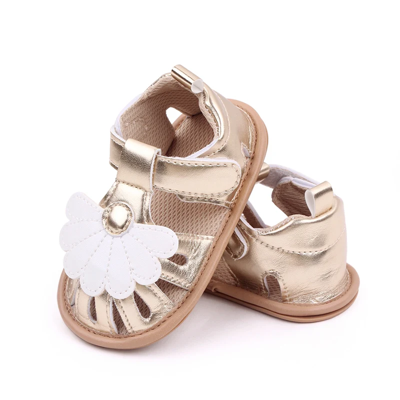 Обувь для маленьких девочек в летнем пляжном стиле со сверкающим жемчугом Изображение 4 