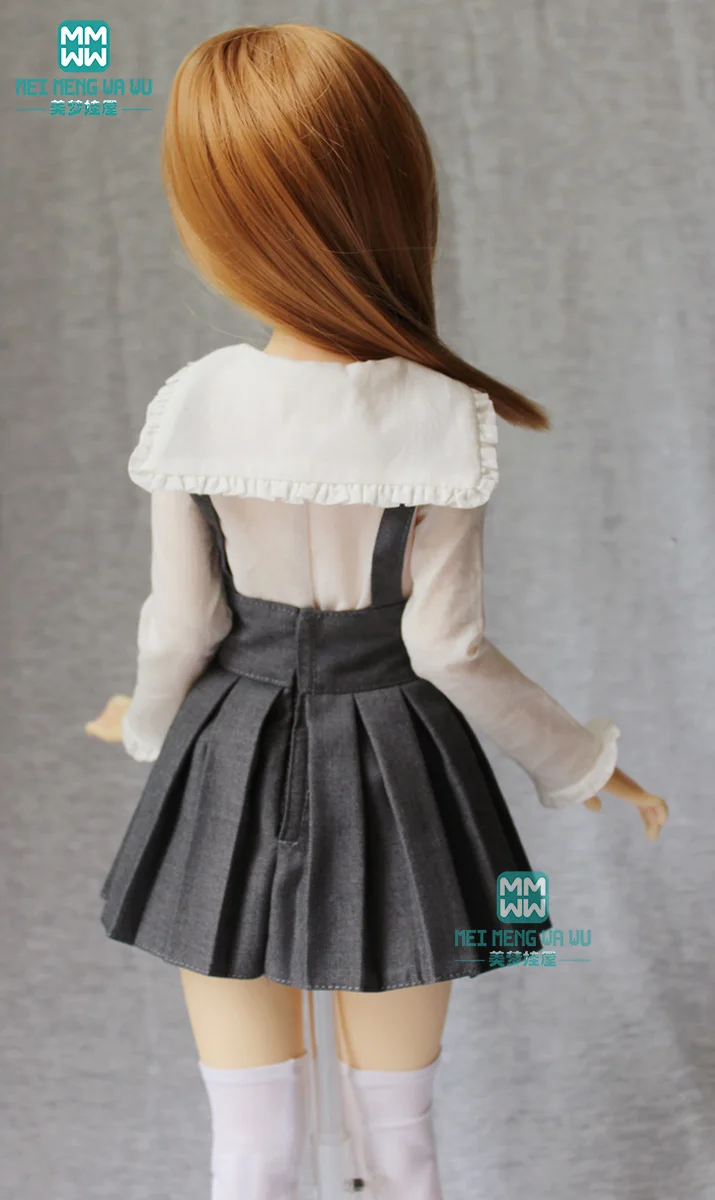 Одежда для куклы BJD платье для девочки для 1/3 куклы BJD модная плиссированная юбка Серый, черный, винно-красный, хаки Изображение 2 