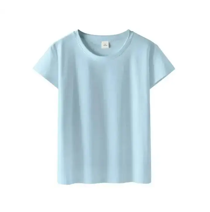 Однотонная базовая женская футболка повседневного цвета с коротким рукавом