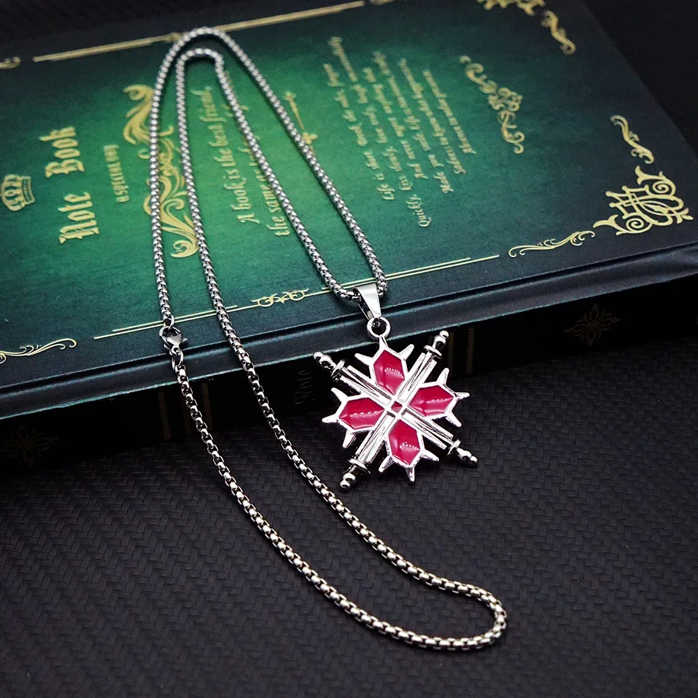 Ожерелье Рыцаря-вампира, ожерелья из розового металла, аниме-ювелирные изделия, цепочки с подвесками, колье-ошейники, шарм Изображение 1 