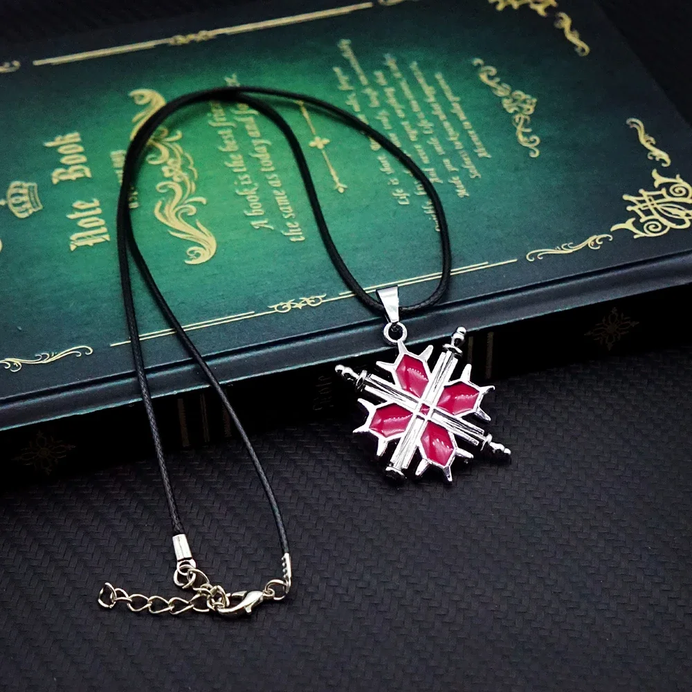 Ожерелье Рыцаря-вампира, ожерелья из розового металла, аниме-ювелирные изделия, цепочки с подвесками, колье-ошейники, шарм Изображение 2 