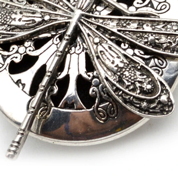 Ожерелье с подвеской в виде ароматерапевтического диффузора в виде стрекозы из старинного серебра 1 шт. Изображение 4 