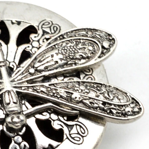 Ожерелье с подвеской в виде ароматерапевтического диффузора в виде стрекозы из старинного серебра 1 шт. Изображение 5 
