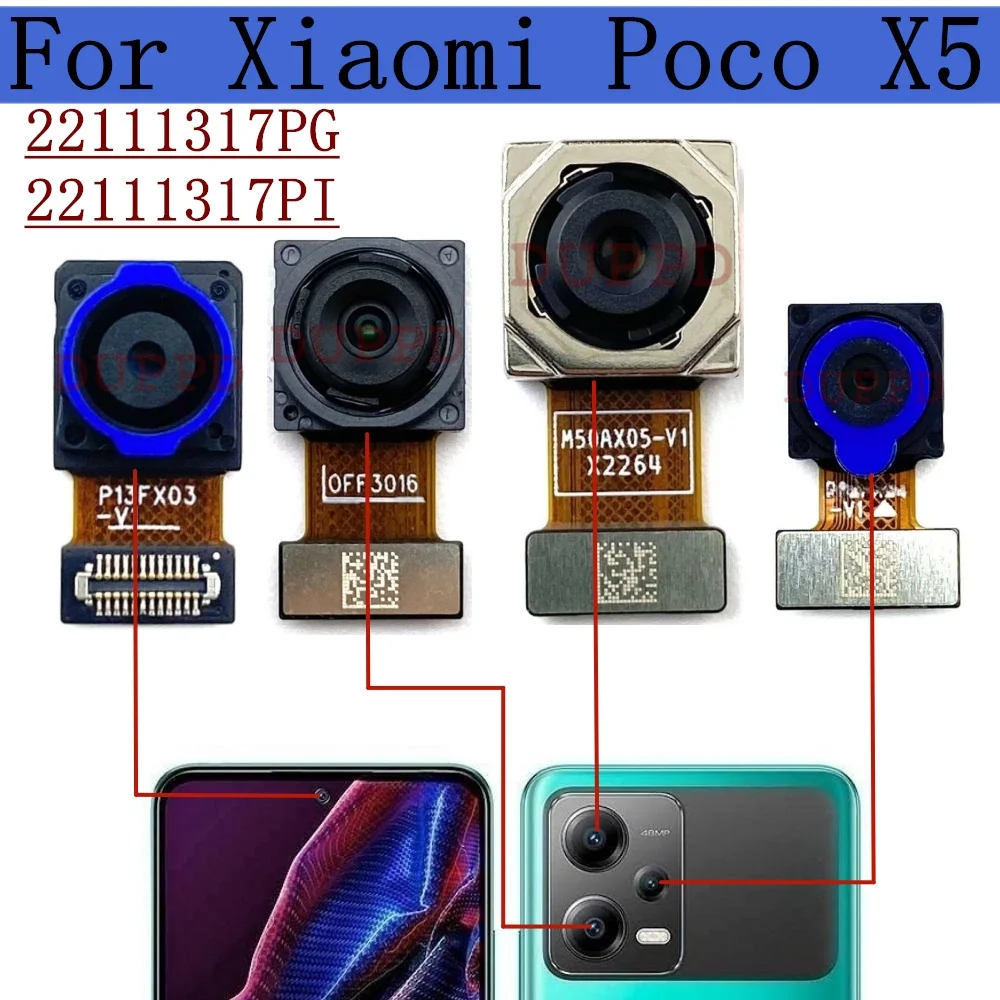 Оригинал Для Xiaomi Mi Poco X5 22111317PG Модуль Задней Камеры Фронтальный Вид Селфи Передняя Задняя Основная Камера Гибкий Кабель Запчасти