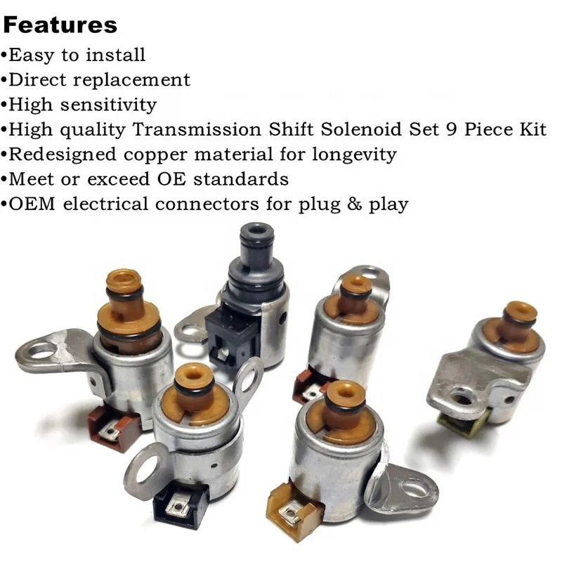 Оригинальный набор из 9 алюминиевых JF506E Комплект соленоидов трансмиссии Подходит для Ford Mazda 2.5L Изображение 4 