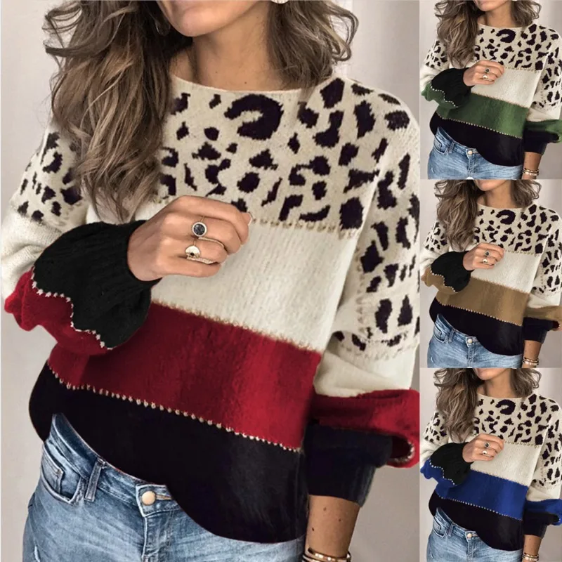 Осень-зима 2022, Новая женская одежда, свитер контрастного цвета, женский свободный базовый свитер с круглым вырезом