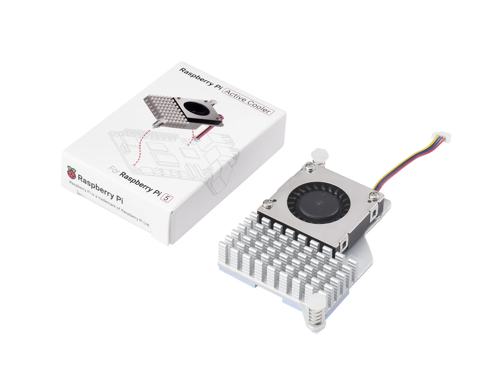 Официальный Активный кулер Raspberry Pi для Raspberry Pi 5, Вентилятор с регулируемой температурой, алюминиевый радиатор, С термопленкой