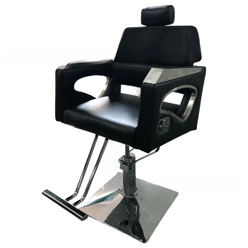 Парикмахерское кресло можно складывать и поднимать. Специальный табурет для стрижки волос из нержавеющей стали в парикмахерской.