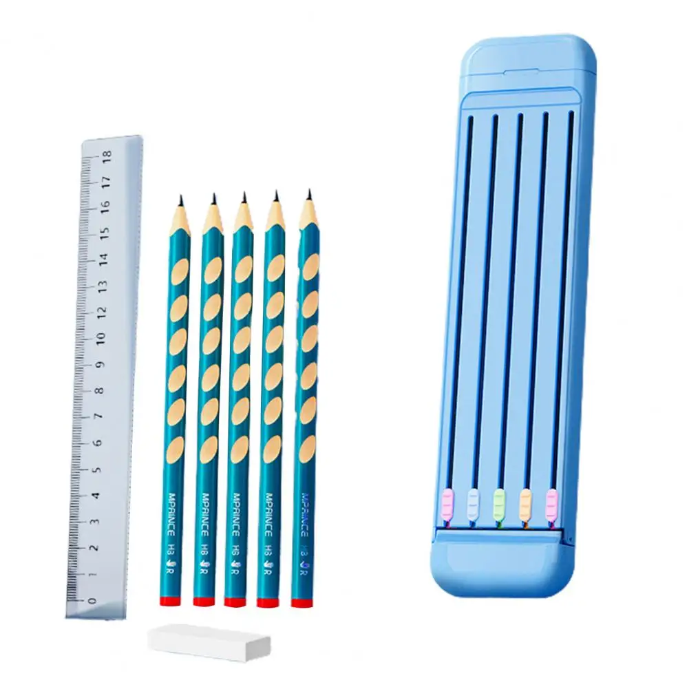 Пенал Практичный Органайзер для карандашей 8 в 1 с линейкой и ластиком, ящик для хранения для детей, настольный органайзер для школьных принадлежностей