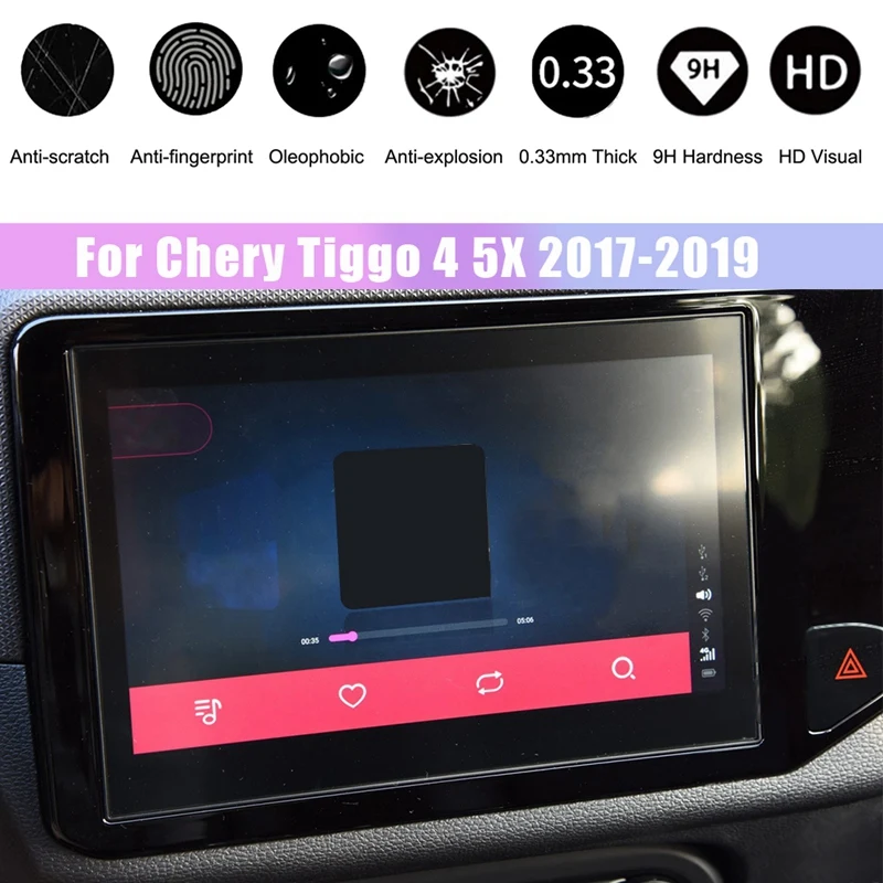 Пленка из закаленного стекла для Chery Tiggo 4 5X 2017-2019, автомобильное радио, DVD, GPS-навигация, защитная пленка для сенсорного экрана, ЖК-дисплей-стрела