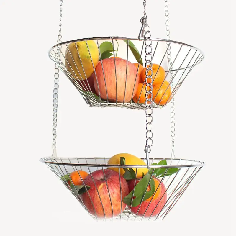 Подвесная корзина для фруктов LBER, Железные художественные 3-слойные корзины, лоток для фруктов, корзина для слива, Бытовая ваза для фруктов, корзина для хранения Изображение 0 