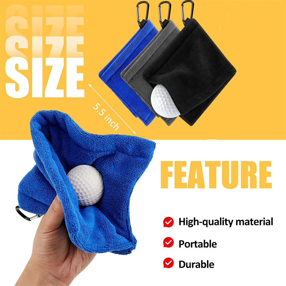 Полотенце для чистки мяча для гольфа, бархат из микрофибры, удобное подвесное спортивное полотенце для талии, салфетка для чистки мяча
