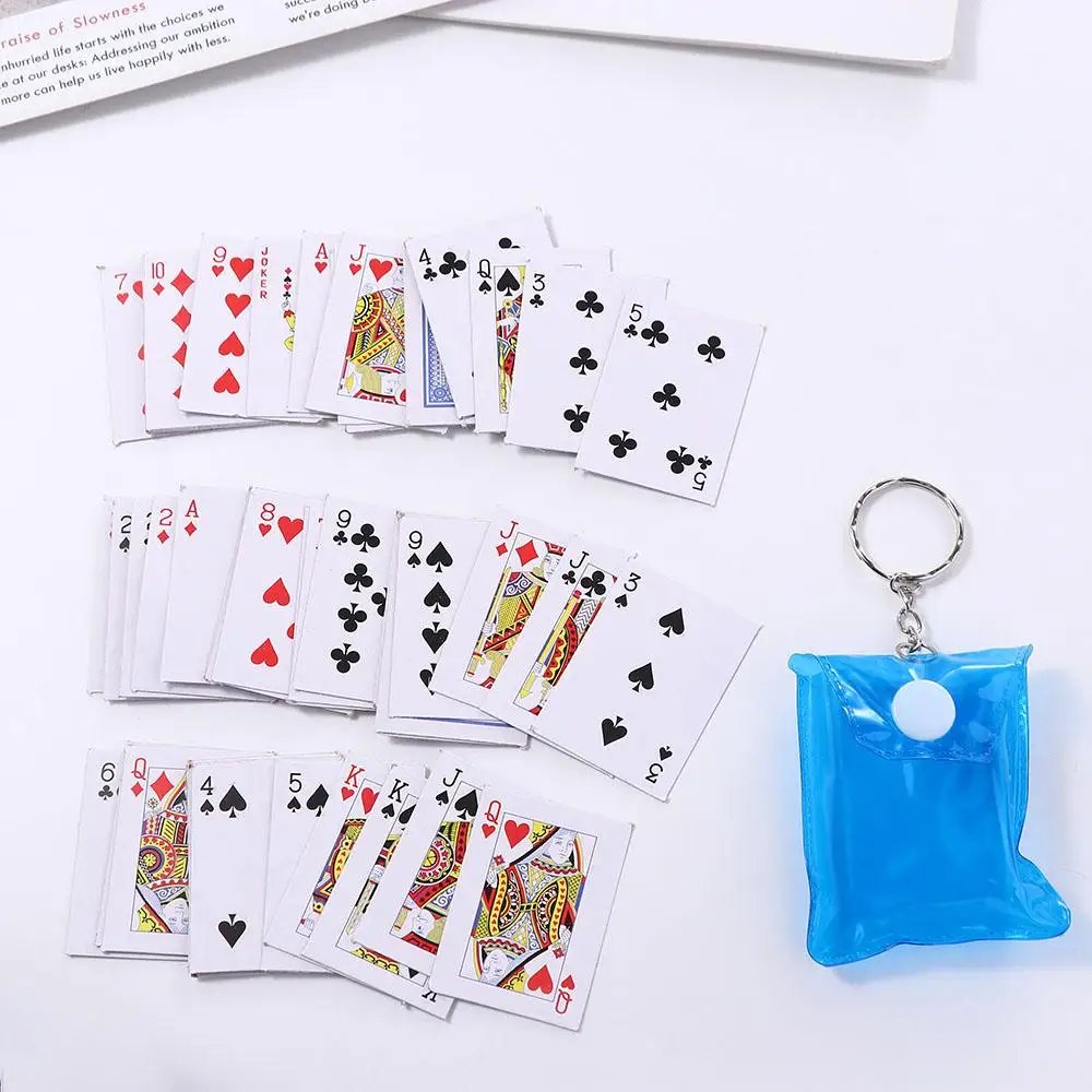 Портативный для Подарка Брелок 3x4cm Сумка Кулон Маленький Мини-Покер Брелок для Покера Игральные Карты Брелоки Для Ключей