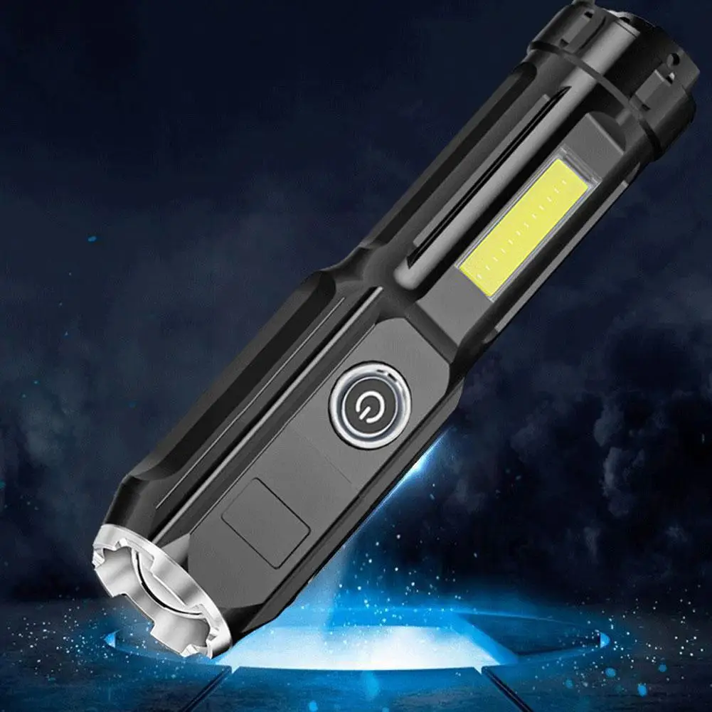 Портативный мини-фонарик USB Super Bright COB Led Torch Light на открытом воздухе с фонарем, встроенным магнитом, аккумулятором для рыбалки, кемпинга D4D2 Изображение 4 