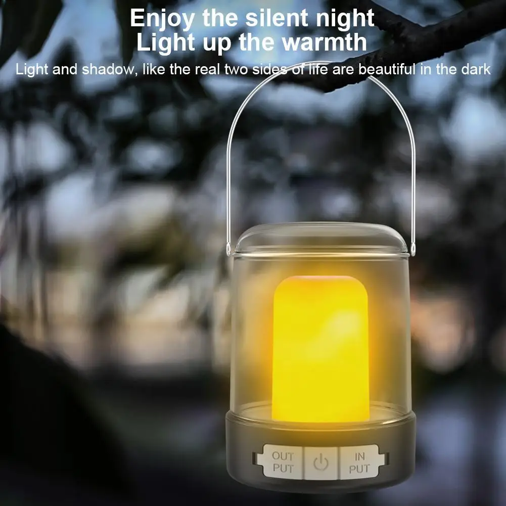 Портативный фонарь для кемпинга, светодиодный Ретро перезаряжаемый светильник с пламенем, 3 режима, Многофункциональная лампа для кемпинга на открытом воздухе, аварийное освещение Изображение 2 