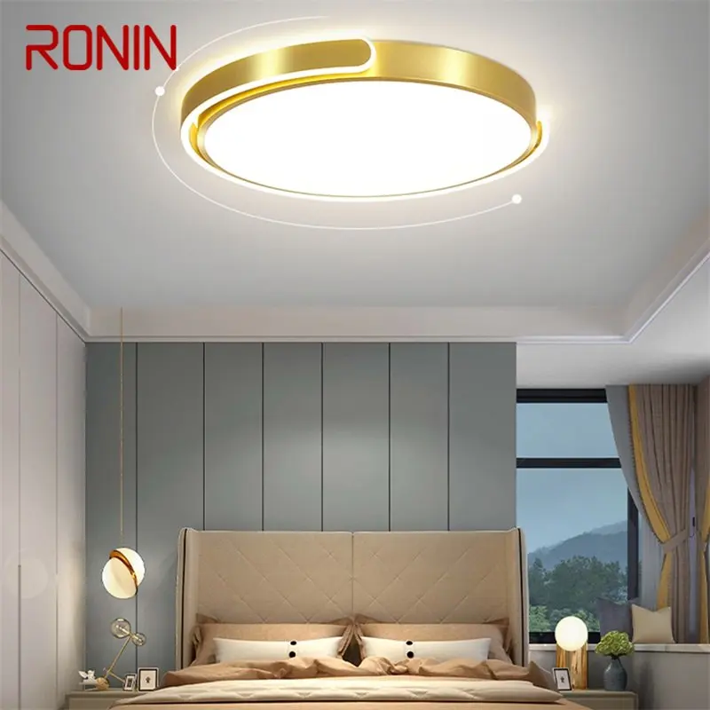 Потолочный светильник RONIN Nordic, современные золотые круглые лампы, простые светильники, светодиодные дома для гостиной, спальни
